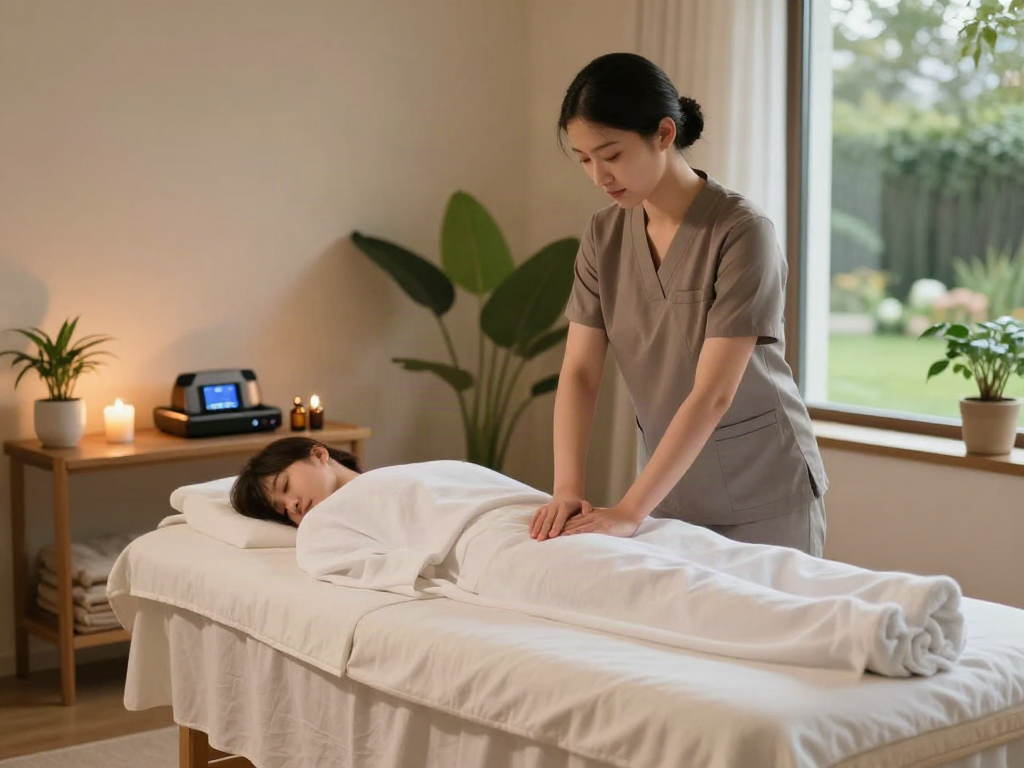 Experience luxurious 금천구출장마사지 in a tranquil home spa setting.