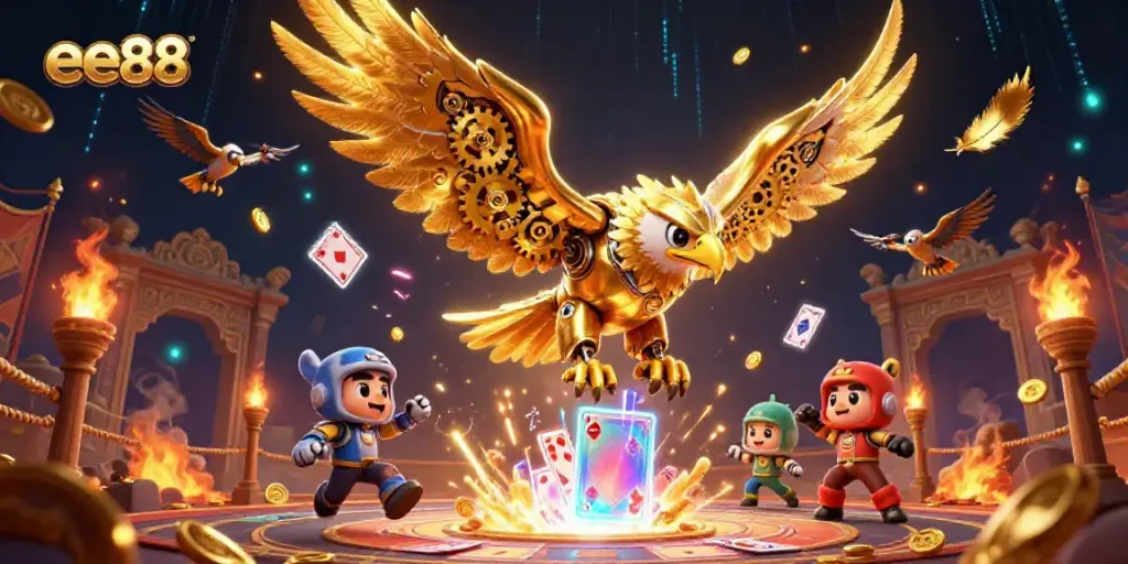 Experience immersive gaming with the stunning ee88 illustration showcasing vibrant casino elements.
