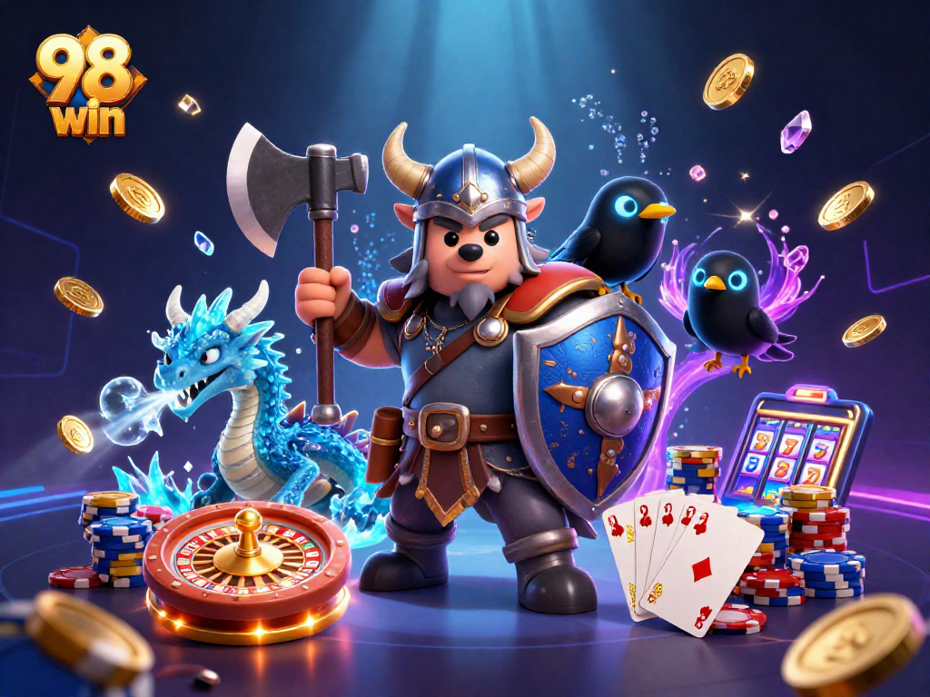 Watch as the 98 win warriors claim victory amid cascading coins and thrilling casino elements.